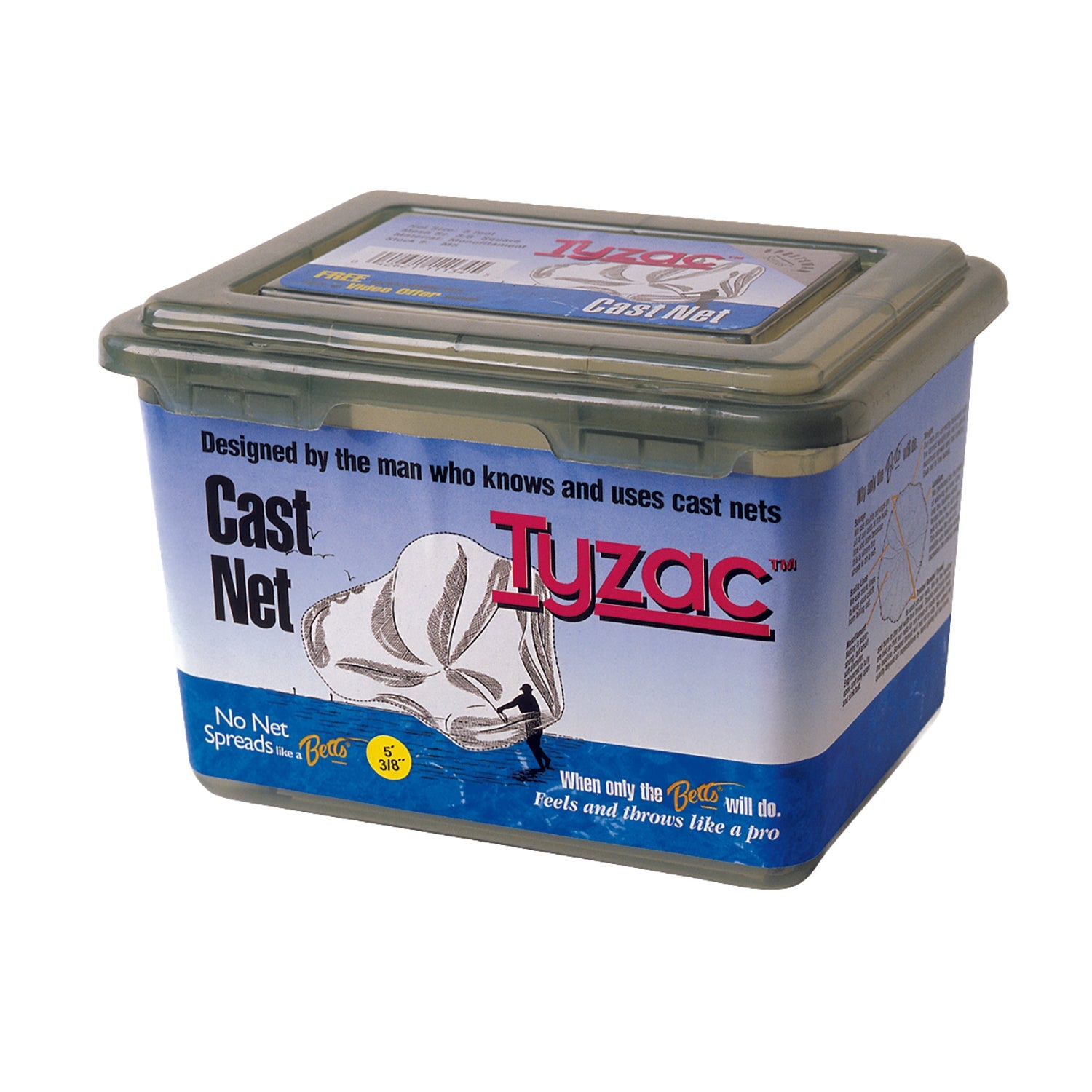 3/8 inch Mesh Betts Tyzac 5 Foot Nylon Cast Net